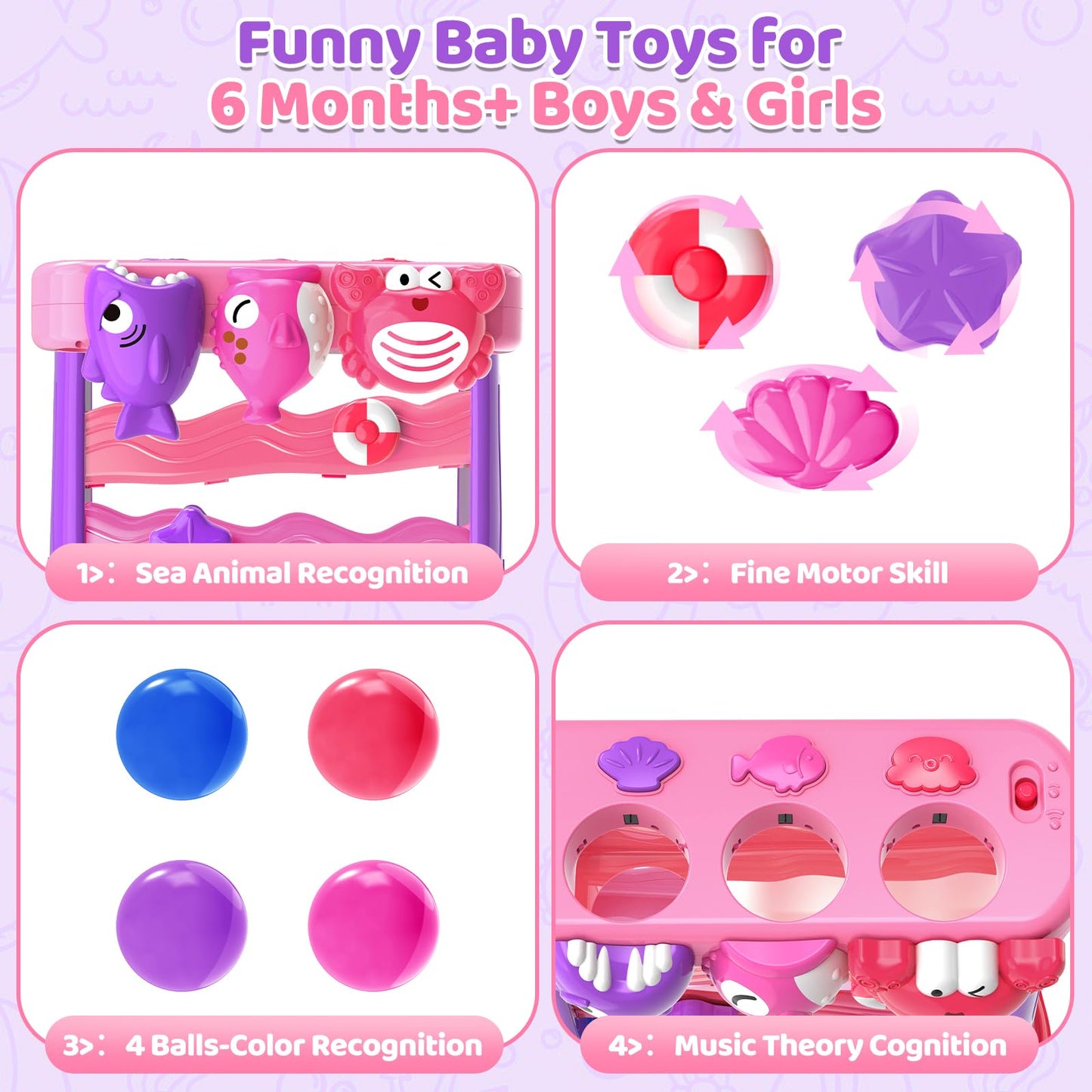 Yegeer Toys For 1 2 3 Years Old Girls, Musical Toys For 6-12-18-24 Months, Interactive Toddler Toys, Montessori Toys, Christmas