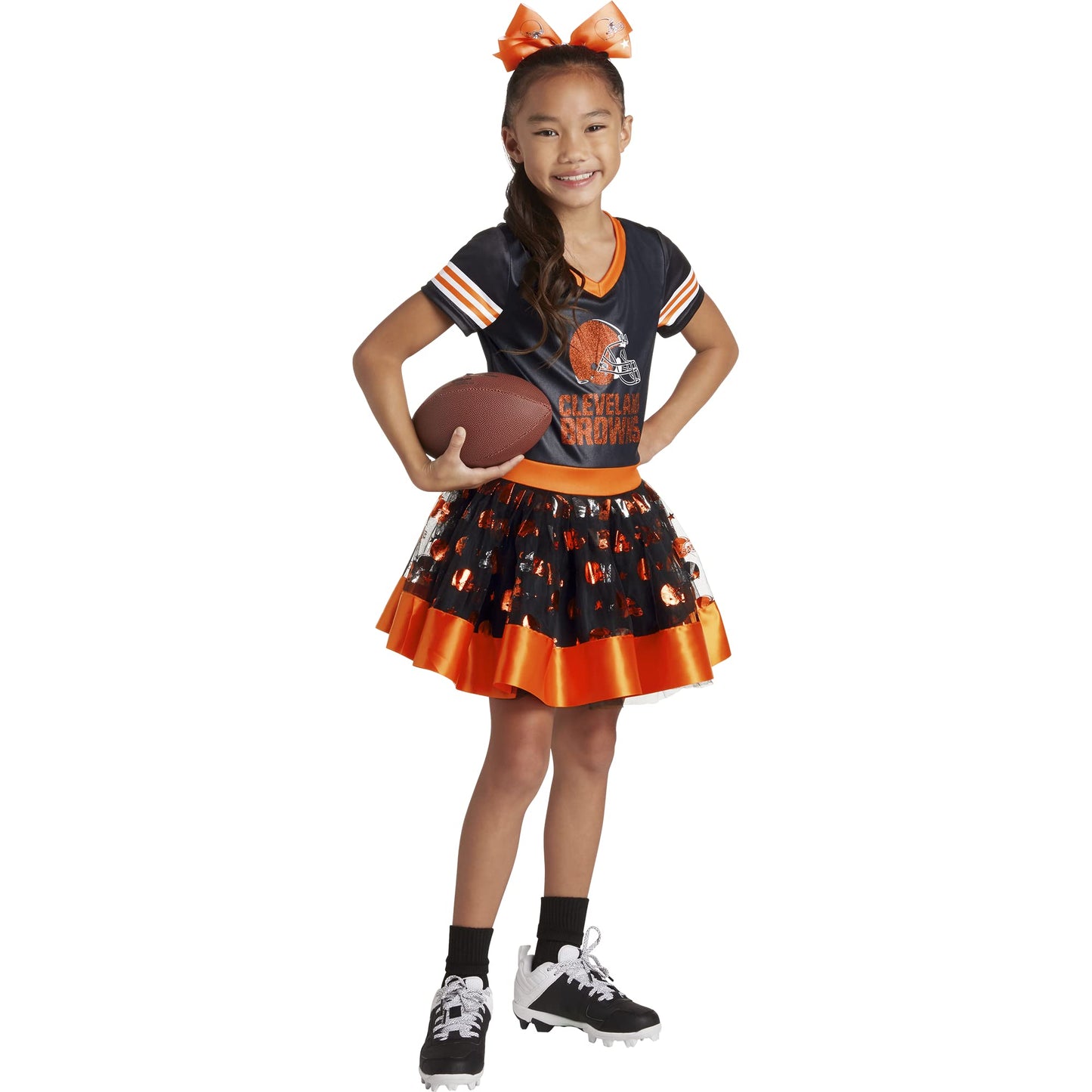 Modern Hero Cleveland Browns Girl'S Nfl Mvp Tailgate Tutu Dress Costume, Size Large
