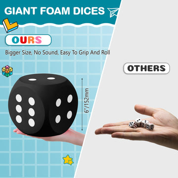 Shappy 6 Inches Foam Dice Fun Filled Large Educational Toy Kawaii Giant Dice Decorative Eva Foam Jumbo Cube Big Square Building