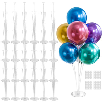 Joyypop 24 Sets Balloon Stand Kit, Balloon Sticks With Base Birthday Graduation Party Decorations Wedding