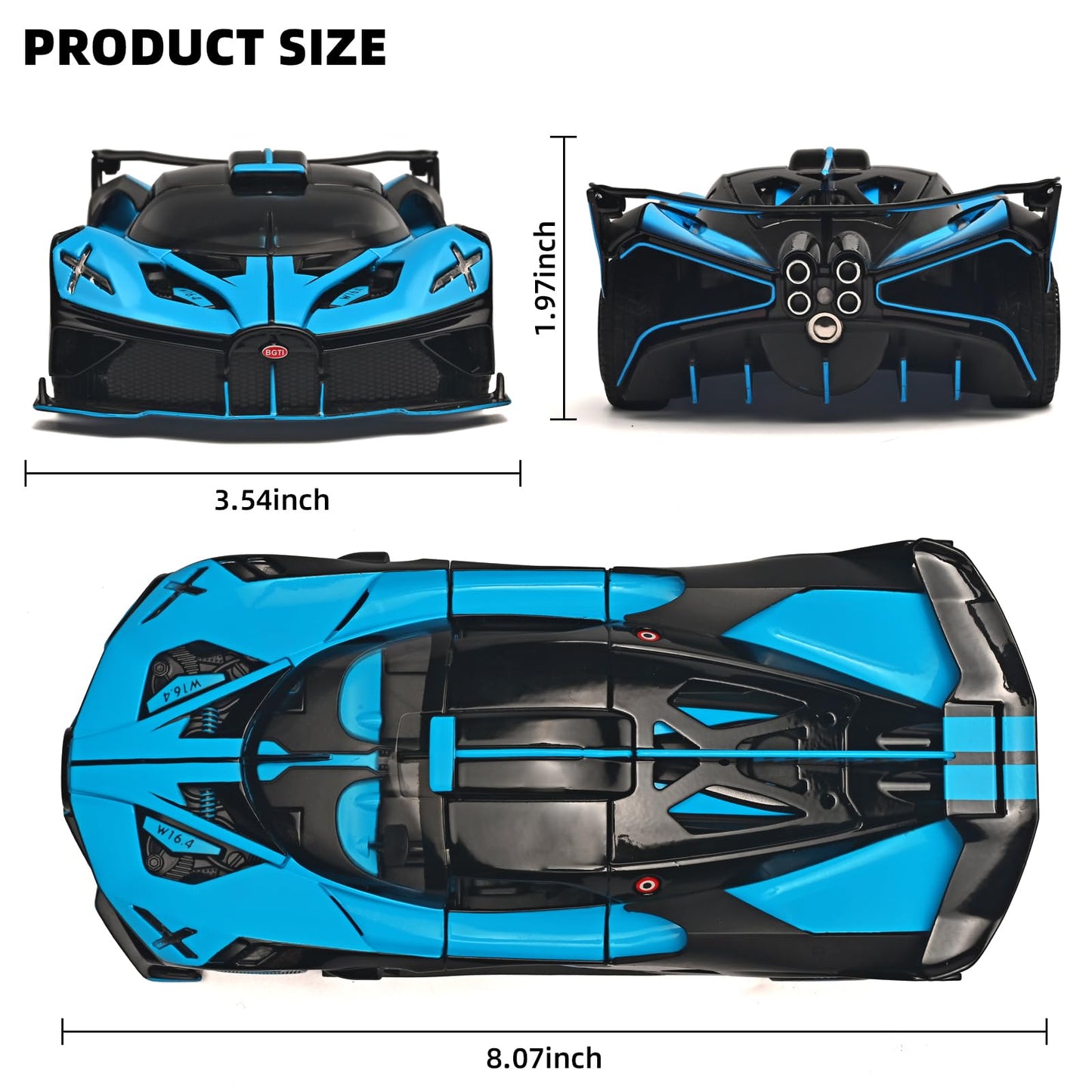 RZAPE Toddler Car Toys 1/24 Diecast Cars Compatible for Bolide Model Car Collection,Spray Bolide Toy Car for Boys,Pull Back Cars