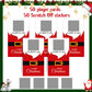 Outus 50 Pieces Christmas Scratch Off Cards Stickers Christmas Hawaii Party Games Vouchers Festive Raffle Tickets Holiday Business Prize Drawings For Kids Adults Families Events Groups (Santa)