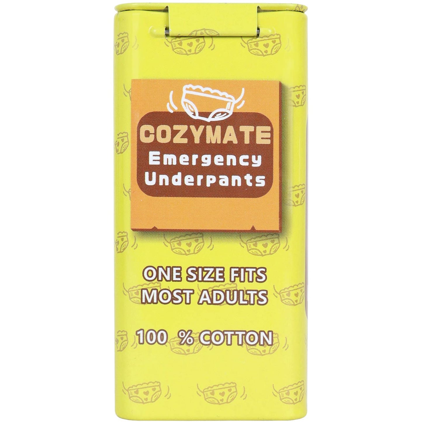 COZYMATE Emergency Underpants Gag Gifts  Travel Out Instant Underwear in Compact Tin Container  Great Funny Useful White Elephant Gift Exchange for Men Women mature-themed