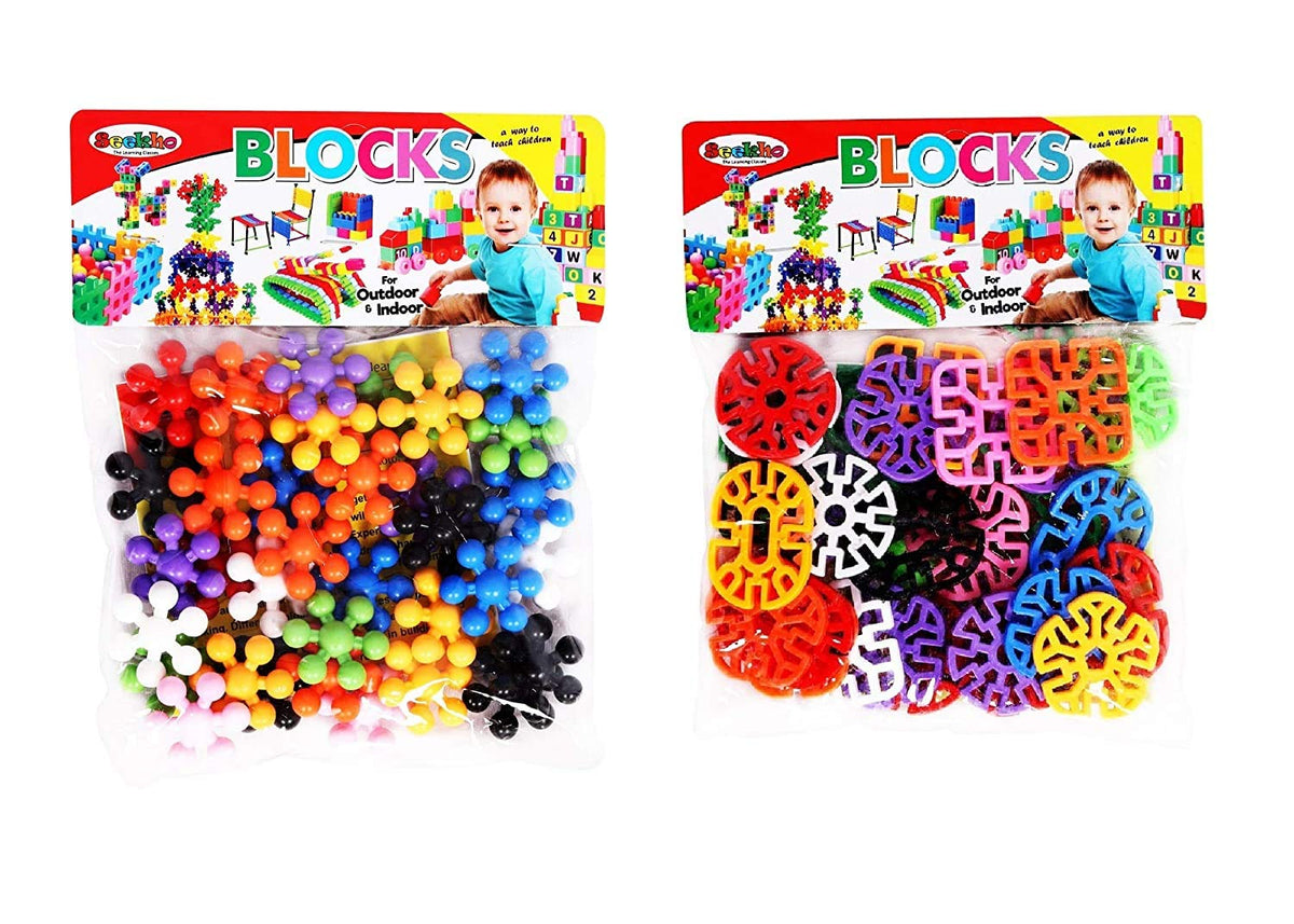 Unique Crafts Stem Pattern Blocks, Interlocking Blocks, Building Blocks Kids Creative Educational & Learning Toys, Tested for Ki