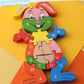 Lovestown Rabbit Wooden Puzzles, 26Pcs Alphabet And Number Building Blocks Wood Jigsaw Puzzle For Kids Preschool