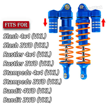 Brcatwpark Big Bore Rc Shock Absorber Upgrades - Front & Rear Mixed Alloy Shocks Navy Blue For Slash/Stampede,Bandit & Rustler 2