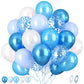 Paready Blue Balloons Set, 60 Pcs 12 Inch Pearl & Metallic Blue, Rubber Baby Shower & Birthday Decorations