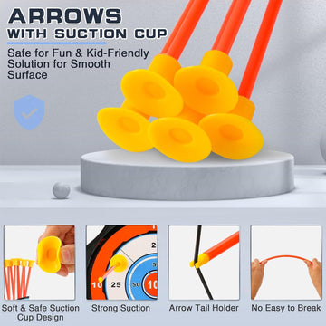 Bow And Arrow Set For Kids, 2-Pack Led Light Up Archery Set With 20 Suction Cup Arrows, Outdoor Toy For Boy Girl Age 4-8 8-12 Wi