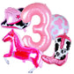 Kwuz Western Cowgirl Balloons Pink 3rd Birthday Party Decorations, Retro Horse Cowgirl Hat Boot Balloons Girls Western Theme Rod