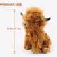 Toaje Highland Cow Stuffed Animal - Realistic Plush Toy, Brown Cow, 10.8 Inch, Soft Farm Animal for Kids & Adults