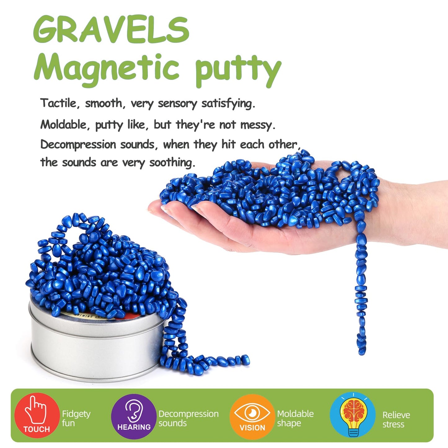 550Pcs Blue Magnet Balls Desk Toys For Adults, Ferrite Crags Magnetic Putty Desk Fidget Toys For Office