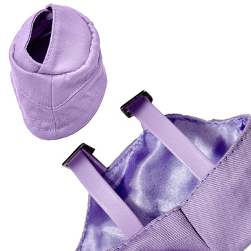 17cm Light Purple Outfit Set (Doll Not Included) - Bucket Hat  Overalls Shorts  Mini Camera & Shoes  Cute Style for 17cm Doll Dress-up(Purple SC)