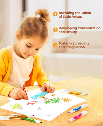 Joycat Click Washable Markers For Kids With Retractable Tips,10 Colors Markers Set,Retractable Markers For Toddlers Kids, Ideal Arts & Crafts Supplies,Coloring Markers,Holiday Gifts For Kids.