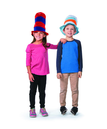 Fun Express 12 x 24 Colorful Striped Felt Stovepipe Hats Assortment - 12 Hates - Assorted Colors - Great for School and Party Ev