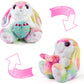 Nleio Easter Stuffed Bunny With Egg(Reversible), 8.5'' Plush Rabbit With Floppy Ears, Huggable & Washable Easter Stuffed Animals