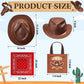Geetery 36 Pcs Cowboy Hat Western Bandana Treat Bags Set Plastic Cowboy/Cowgirl Themed Party Hats Western Costume Accessories(Br