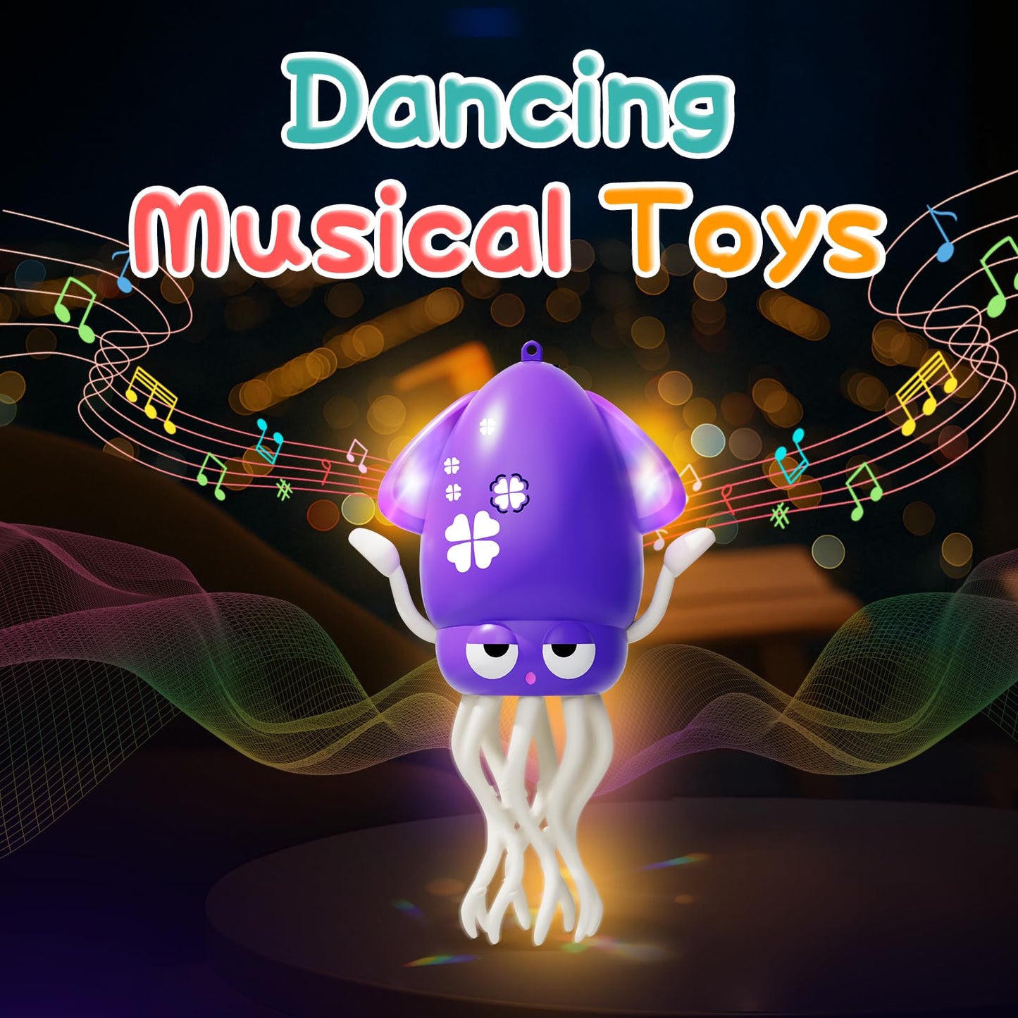 SWTOIPIG Electric Dancing Octopus Toy with Led Light and Music  Kids Electric Crawling Octopus Tummy Time Toys  Rechargeable Interactive Sensory Toyy  Perfect Christmas Birthday Gift (Purple)