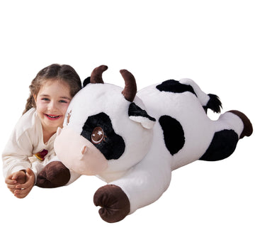 Ikasa Giant Cow Stuffed Animal Plush Toy,30' Large Cute Jumbo Soft Toys,Huge Big Size Plushy Fluffy Fat Oversized Plushie