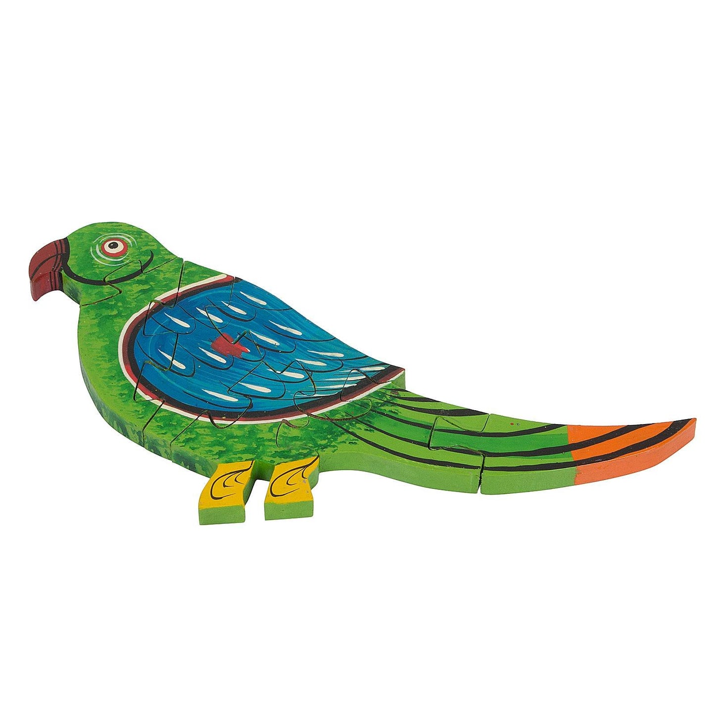 Wooden Multicolor Creative Educational Jigsaw Puzzles Parrot Shaped Color May Vary