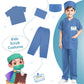 Riorand Doctor Costume For Kids,Toddler Nurse Scrubs Career Day Costume Halloween Dress Up Cosplay For Boys Girls 3-11 Years (Bl