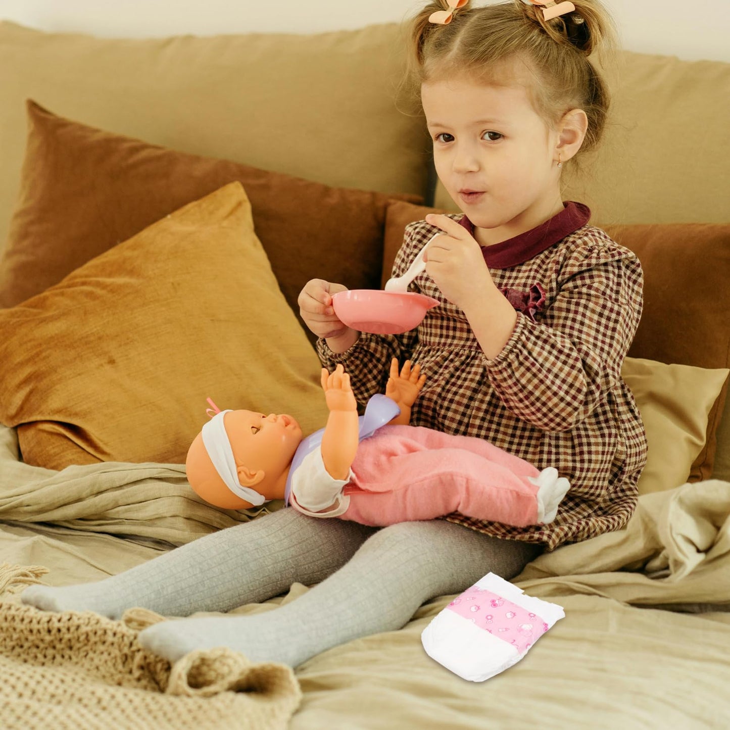 VOSAREA 5pcs Baby Doll Diapers for 12 Inch Dolls Paper Doll Diapers for Baby Dolls Doll Accessories Pretend Play Doll Nappies Ba