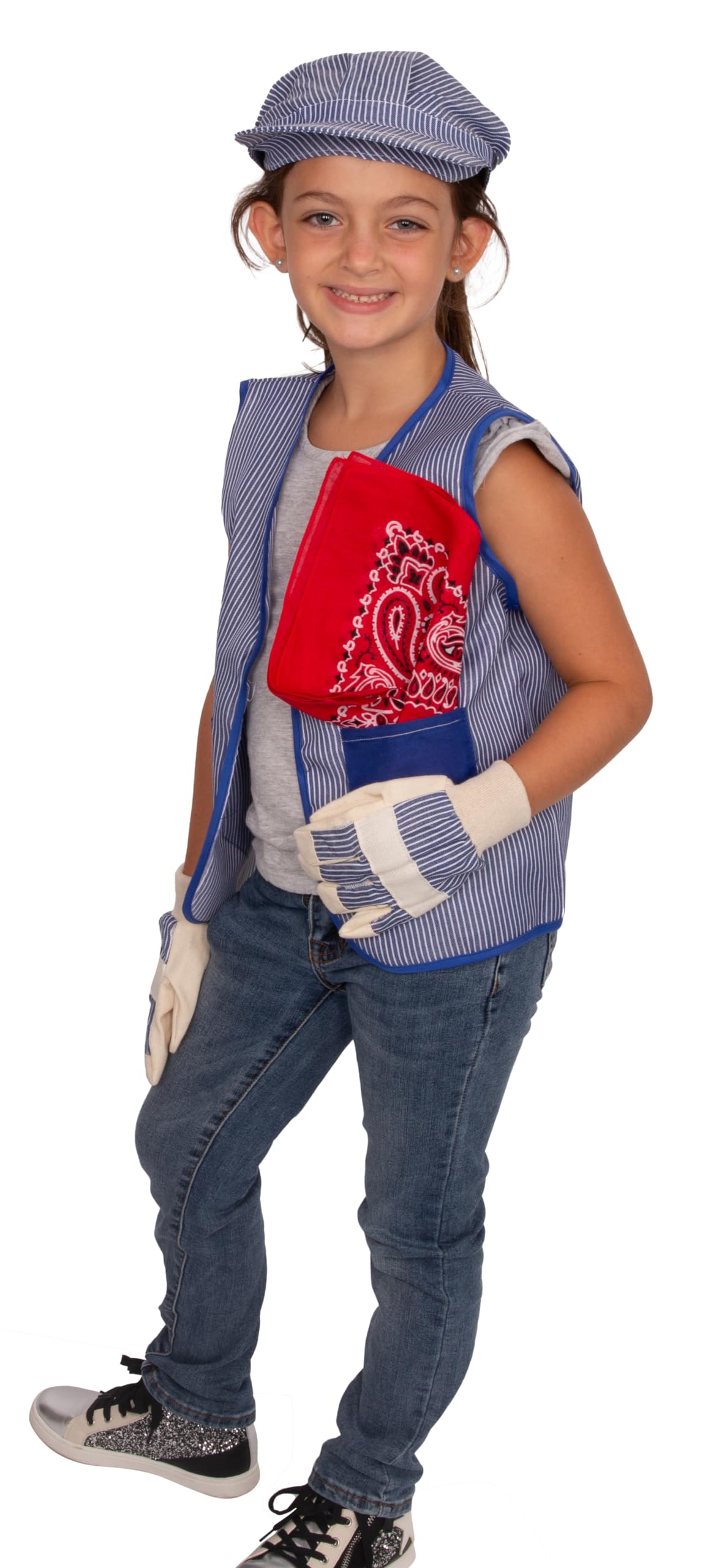 Tigerdoe Kids Train Engineer Costume Set - 3 Pc Set -Train Conductor Hat, Vest, Red Bandana And Gloves -Childs Conductor Dress U