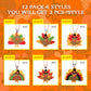 12 Pack DIY Thankful Necklace Turkey Craft, Thanksgiving Necklace Crafts Bulk with 6 Styles, Thanksgiving Activities Fall Party