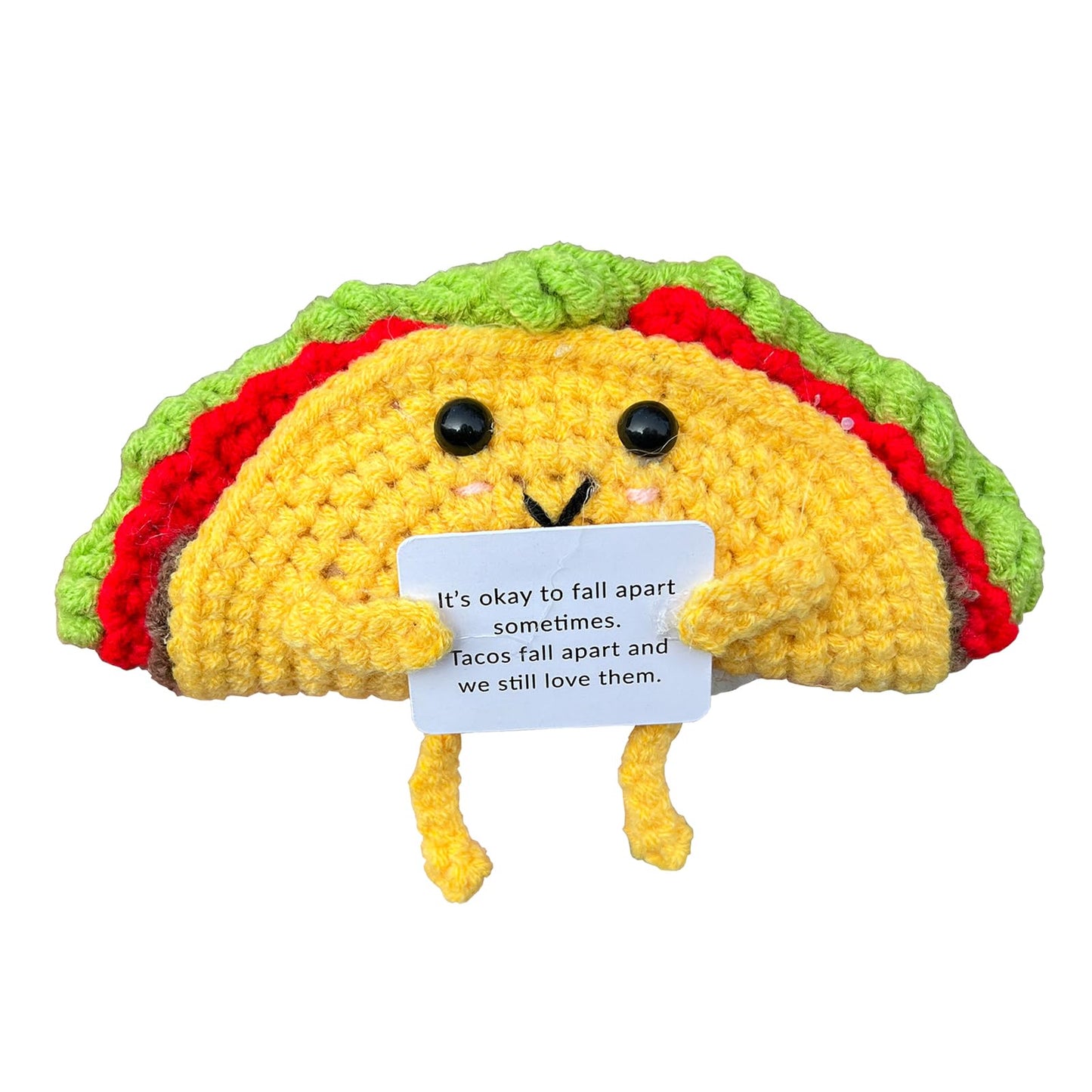 PLWalker Emotional Support Taco Nuggets Plush, Crochet Emotional Support Dumplings, Knitted Doll Fries Inspirational Gift Orname