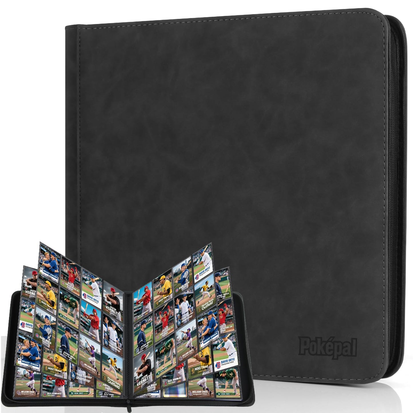 Pok?pal Trading Card Binder  12 Pocket Card Collection Binder for 720 Cards  enhanced Card Book Double Sided Pocket  Collector Album Card Holder Folder for TCG PM MTG OPCG YGO Sports Cards (Black)