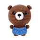 Mini Positive Crochet Bear,3.5 Inch Crochet Stuffed Animal Knitted Bear Funny Pocket Potato Wool Bear Emotional Crochet Doll Toy