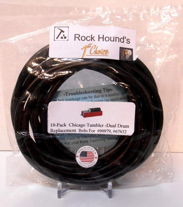 Replacement Drive Belts For Chicago #90979,67632 Dual Drum Rock Tumbler- 10- Pack