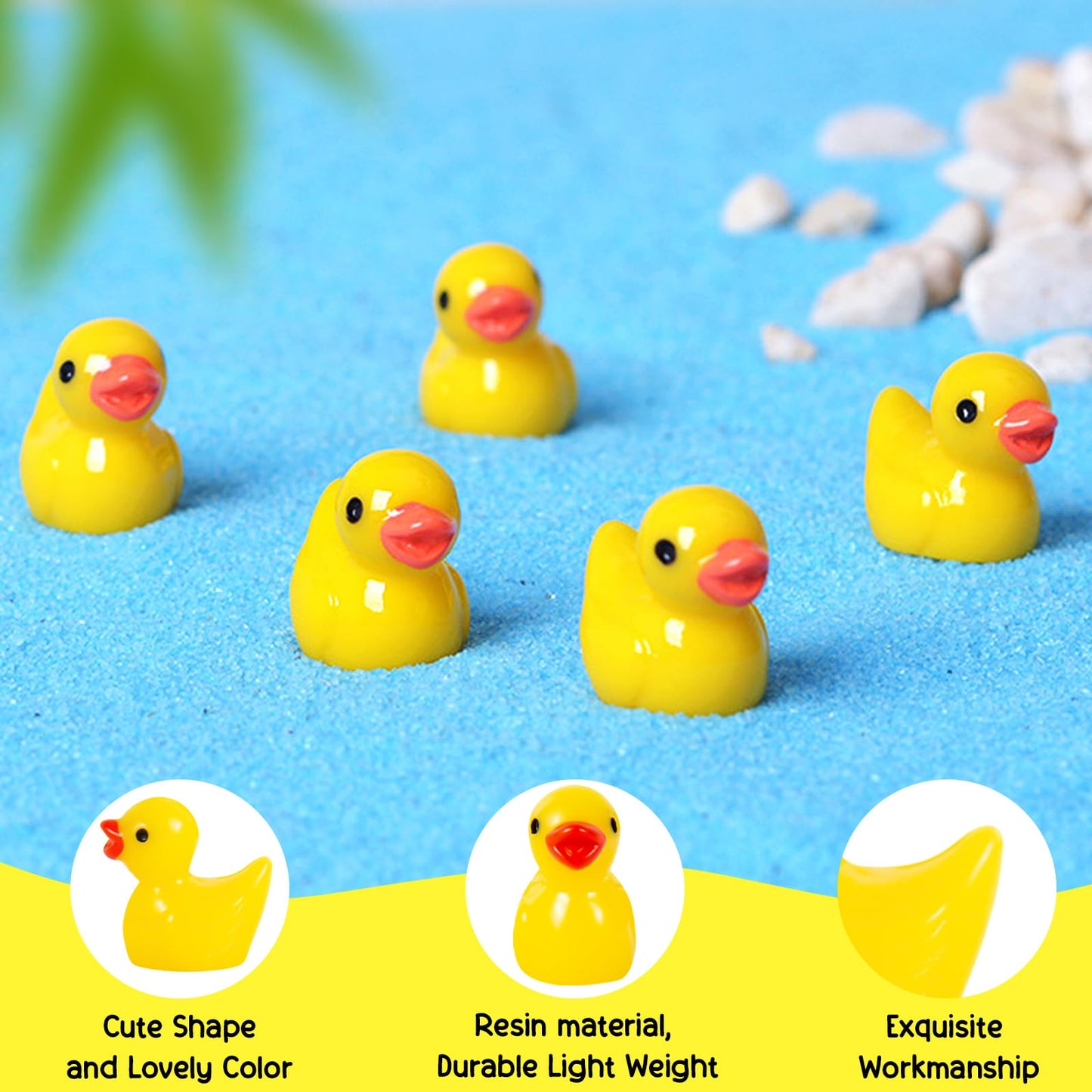 ONLYFU 1000Pcs Mini Resin Ducks Bulk Tiny Duck Figurine for Fairy Garden Landscape Aquarium Potted Plant Decoration Prank Game D