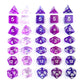 Bescon 35pcs Polyhedral RPG Dice Amethysts Set, DND Role Playing Game Dice Purple Sets 5X7pcs