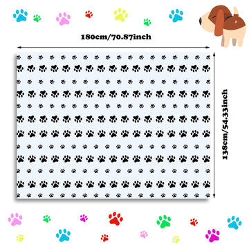 2 Pieces Puppy Paw Print Plastic Tablecloth Disposable Table Cover Puppy Themed Birthday Party Decorations for Dog Party Supplie