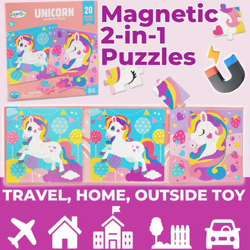 Magnetic Puzzles For Kids Ages 2-4, Montessori Toys Advanced Version 9-12-16 Piece Animal Jigsaw Puzzles Book For Toddlers, Travel Games, Preschool Educational Learning Toys For 3-5 Year Old Gifts