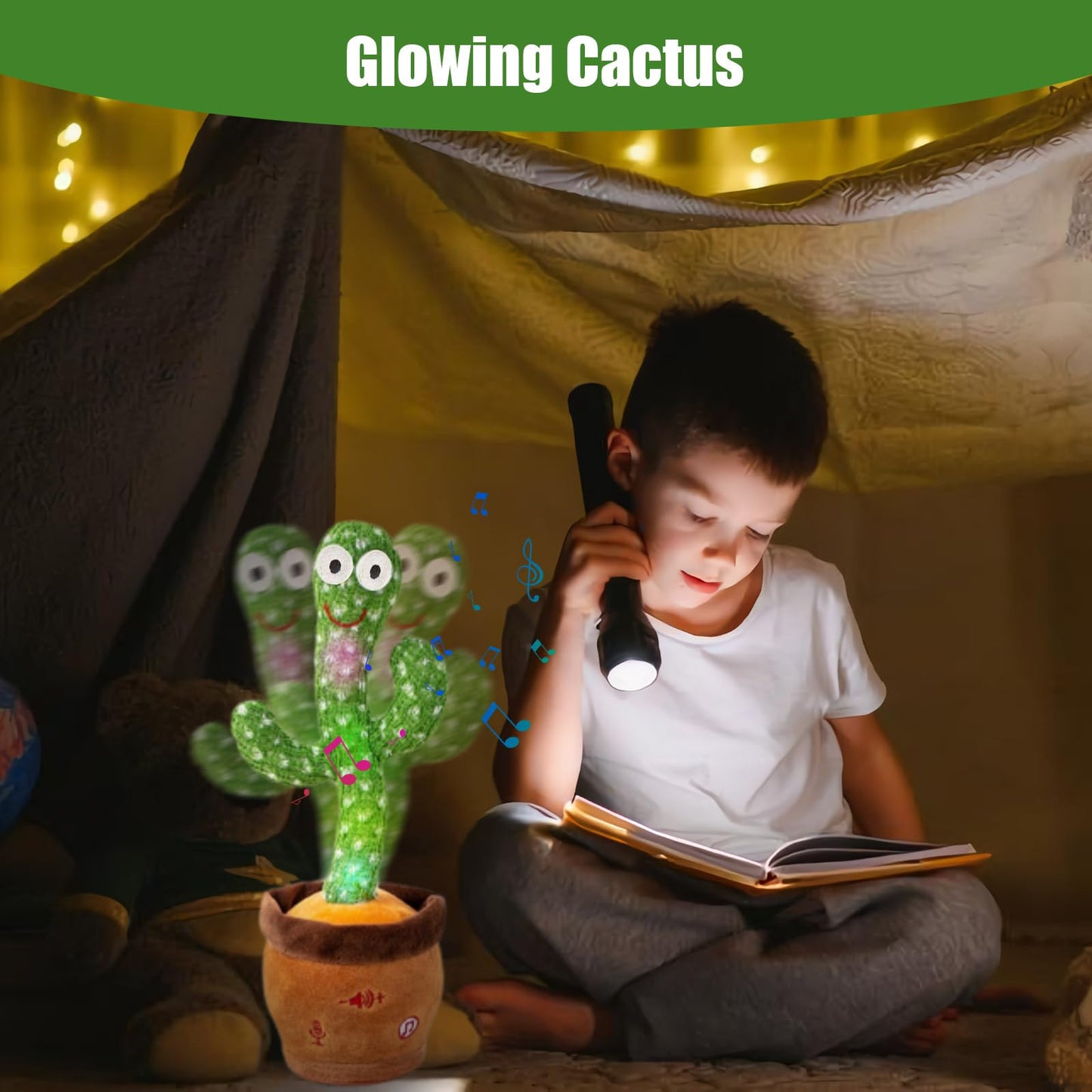 Miaodam ?Children'S Songs? Singing Talking Cactus Toy Repeating What You Say, Dancing Crawling Caticus Toys 10 Nursery Rhyme, Adjustable Volume, Embroidery Button Mimicking
