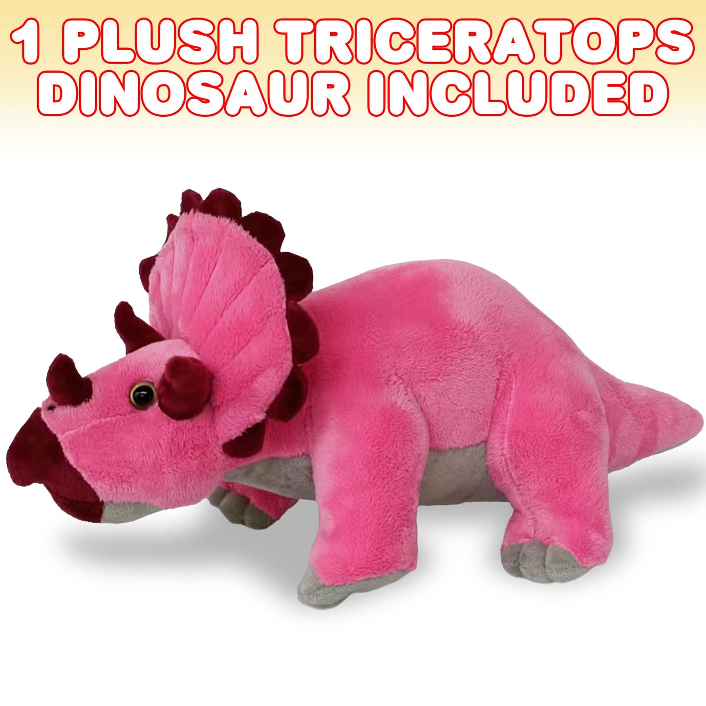 Artcreativity Cozy Plush Triceratops Dinosaur, Soft And Cuddly Stuffed Animal For Kids, Unique Dinosaur Room Decoration, Great Gift Idea For Boys And Girls