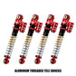 INJORA 43mm Shocks Aluminum Threaded Tele Absorber Damper Upgrades Parts Accessories for Axial SCX24 Gladiator Deadbolt C10 (Red