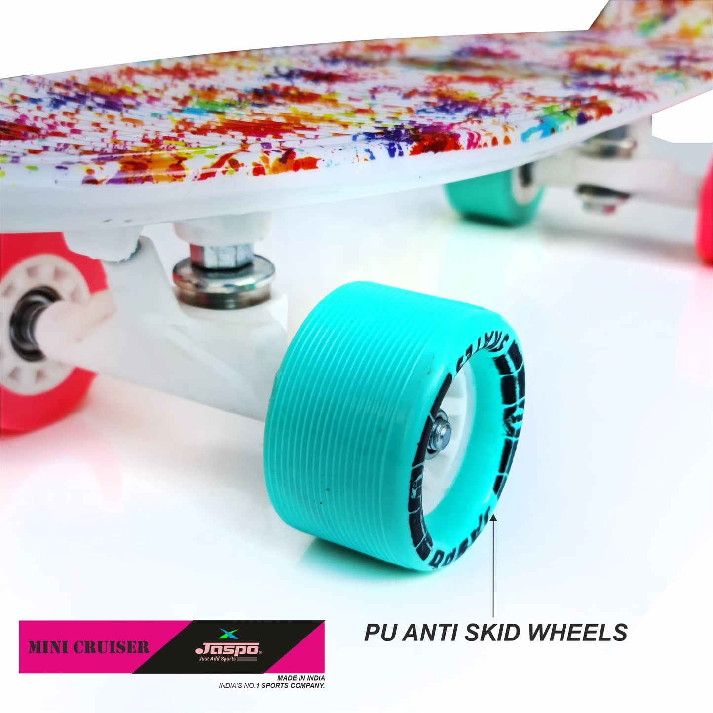 jaspo Fun Candy Fiber Skateboard 25.5  Inx 7  In Specially Designed For Beginners-(Age Above 10 Years), Multicolor