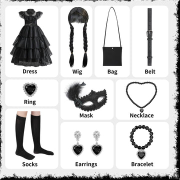 Yogfit Halloween Costume Girls Dress For Kids Perfect For Halloween, Cosplay, And Parties