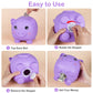 Piggy Bank Girls, Unbreakable Piggy Banks Large Money Coin Bank For Kids With Diy Stickers, For Birthday, Easter, Baby Shower, Purple
