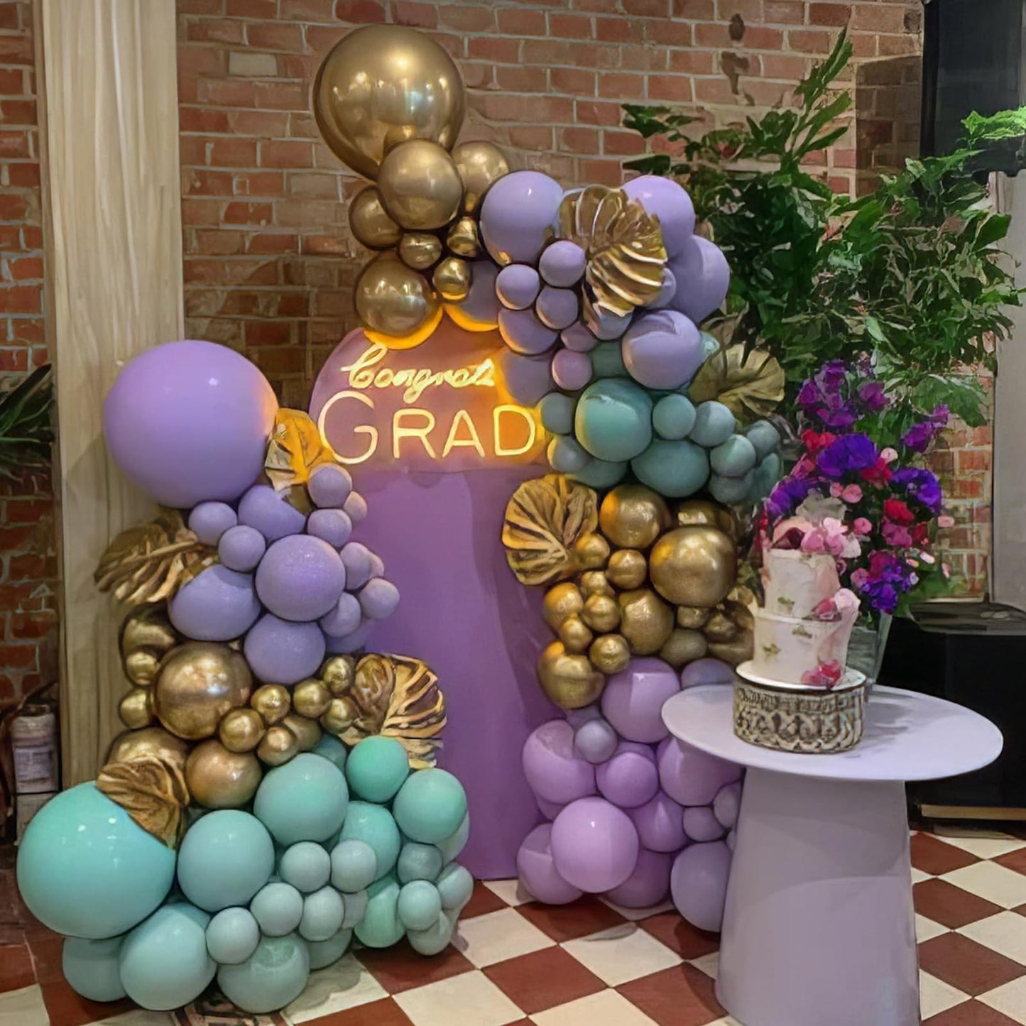 Purple And Sage Green Balloons, Purple Lavender Sage Balloon Cream White Gold Balloons Light Purple Balloons, Metallic Purple Go