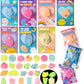 Haooryx Valentine'S Day Cards With Mochi Toys Glow In The Dark Squeeze Mochi Toys Mini Kawaii Animals Stress Relief Anxiety Toys