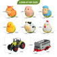 Oriate Farm Tractor Carrier With Cartoon Farm Animals And Playmat, 6 Pack Bath Squirter Silicone Rubber Farm Animal Toys, 47.2” X 31.5” Happy Farm Play Mat, Birthday Gifts For Toddler Baby