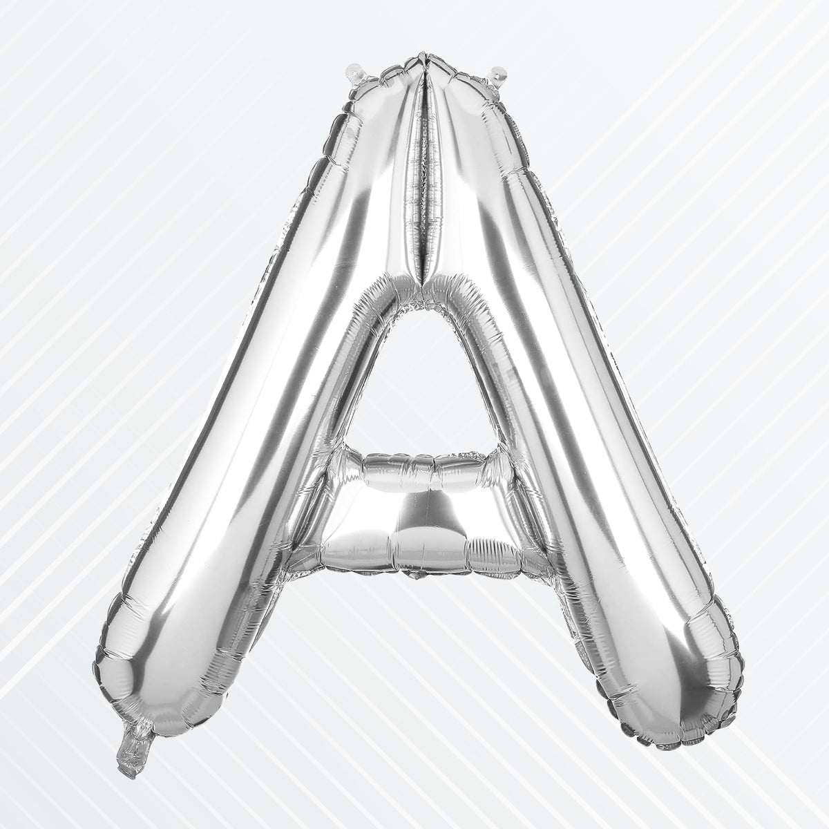 Flyloons Silver Alphabet Letter Foil Balloons for Name A Birthday Decoration Items, Anniversary, Baby Shower, Bachelorette, Wedd