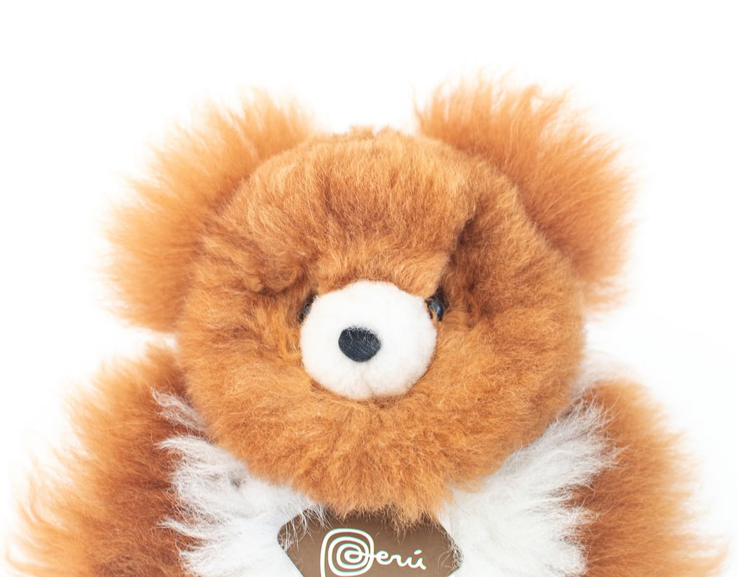 AlpacaNext Soft and Cuddly Baby Alpaca Teddy Bears - 9 inch. enhanced Alpaca Stuffed Animal Handmade on Genuine Alpaka Fur. Cute Bear (9 inches  Brown & White)