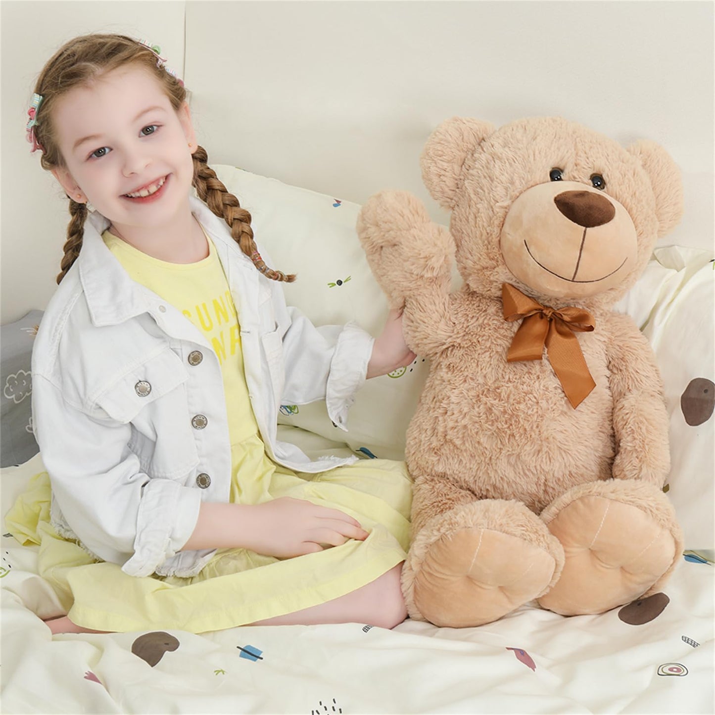 Tezituor Brown Teddy Bear Stuffed Animal  26 inch Large Stuffed Teddy Bear Plush for Girl Boys Girlfriend  Soft Teddy Bear Toy Gift for Baby Shower  Birthday