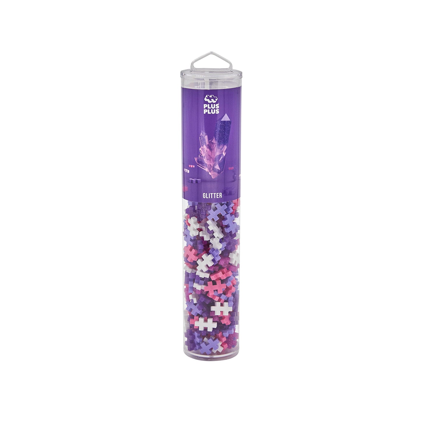 Plus-Plus Ingenious Construction Toy Tube Glitter Building Blocks Set 240 Pieces Purple Pink
