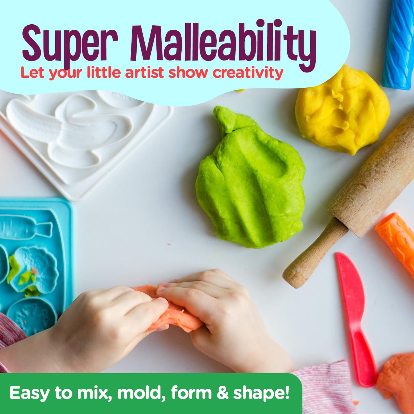 Hygloss Play Modeling Dough - Red and Green Dough Unscented - Safe & Non-Toxic for Kids Arts & Crafts - Party Favors - Classroom
