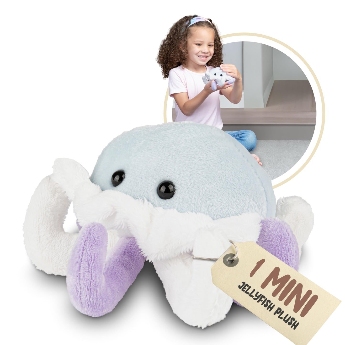 Forest & Twelfth Stuffed Jelly Fish, Single Mini Stuffed Animal Plush Toy For Kids, Ocean Party Favors And Goody Bags, Classroom